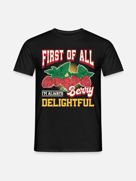 Berry Entzückende Erdbeerliebhaber - Männer T-Shirt - Schwarz