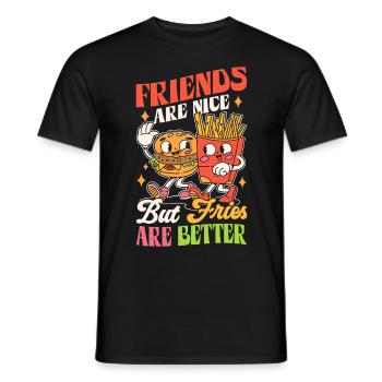 Mais les frites sont de meilleures pommes de terre frites - T-shirt homme - noir - Devant - AI Model Male 178 light (178cm)