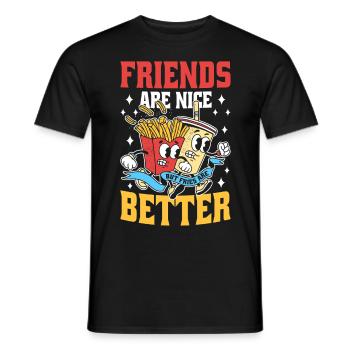 Mais les frites sont de meilleures pommes de terre frites - T-shirt homme - noir - Devant - AI Model Male 178 light (178cm)