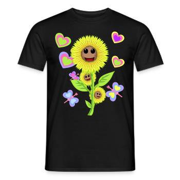 Sonnenblume Sonnenblumen Garten Blume Blumen - Männer T-Shirt - Schwarz - Vorne - AI Model Male 178 light (178cm)