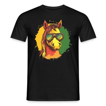 Reggae Pferd - Männer T-Shirt - Schwarz - Vorne - AI Model Male 178 light (178cm)