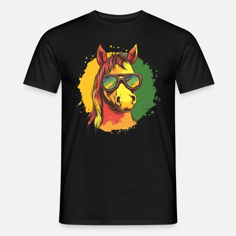 Reggae Pferd - Männer T-Shirt - Schwarz