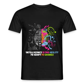 Quote intelligence brain nerd geek Stephen Hawking - Men's T-Shirt - black - Front - AI Model Male 178 light (178cm)