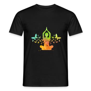 yoga - T-shirt homme - noir - Devant - AI Model Male 178 light (178cm)