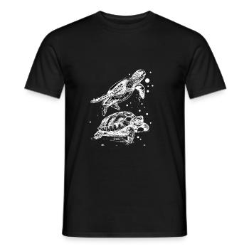 Sea turtle marine coral reef - Men's T-Shirt - black - Front - AI Model Male 178 light (178cm)