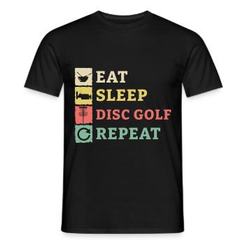 Disc Golf Frisbee Golf Ultimate Frisbee Retro Disc - T-shirt homme - noir - Devant - AI Model Male 178 light (178cm)