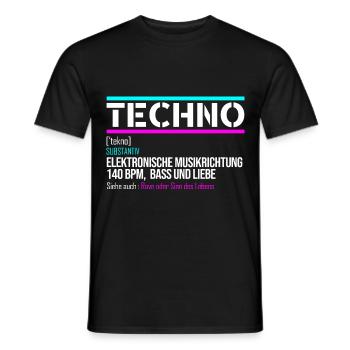 Techno Trance Definition Rave Festival 150 BPM - Männer T-Shirt - Schwarz - Vorne - AI Model Male 178 light (178cm)