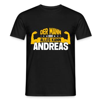 Andreas Der Mann Der Alles Kann Vorname Andreas - Männer T-Shirt - Schwarz - Vorne - AI Model Male 178 light (178cm)