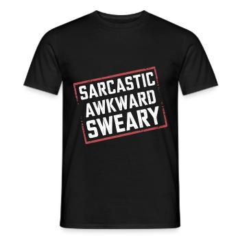 Sarcastic Awkward Sweary 5 - Männer T-Shirt - Schwarz - Vorne - AI Model Male 178 light (178cm)