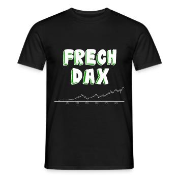 frechdax DAX frech Aktien ETF Börse trader - Männer T-Shirt - Schwarz - Vorne - AI Model Male 178 light (178cm)