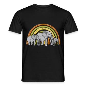 Elefantenliebhaber Wildtiere Tier-Safari Zootierpf - Männer T-Shirt - Schwarz - Vorne - AI Model Male 178 light (178cm)