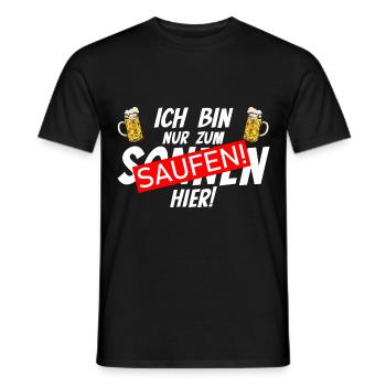 Nur zum Saufen Hier Mallorca Bier JGA Party - Männer T-Shirt - Schwarz - Vorne - AI Model Male 178 light (178cm)