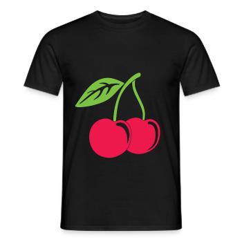 Red cherries - Men's T-Shirt - black - Front - AI Model Male 178 light (178cm)