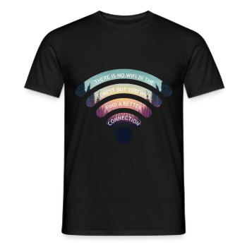 Wifi Connection Nature Quote Zitat Wald Wlan - Männer T-Shirt - Schwarz - Vorne - AI Model Male 178 light (178cm)