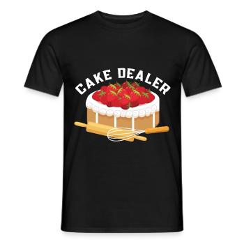 Cake distributeur pâtissier pâtissier - T-shirt homme - noir - Devant - AI Model Male 178 light (178cm)