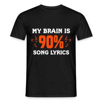 mon cerveau est 90 % paroles de chansons / Chanteur, Karaoké - T-shirt homme - noir - Devant - AI Model Male 178 light (178cm)