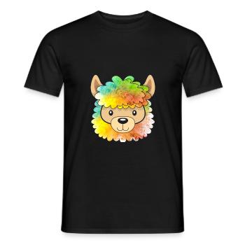Alpaka - Männer T-Shirt - Schwarz - Vorne - AI Model Male 178 light (178cm)