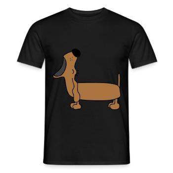 Dachshund singer - Men's T-Shirt - black - Front - AI Model Male 178 light (178cm)