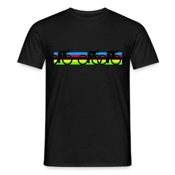 Rainbow Jersey Cycling Cycling Road Bike - Men's T-Shirt - black - Front - AI Model Male 178 light (178cm)