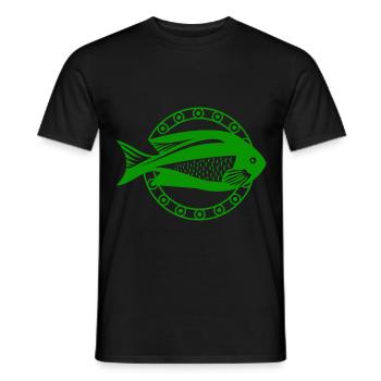 Fish Aquarium Marine Animal Climate Environmental Protection - Men's T-Shirt - black - Front - AI Model Male 178 light (178cm)