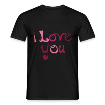 je t'aime - T-shirt homme - noir - Devant - AI Model Male 178 light (178cm)