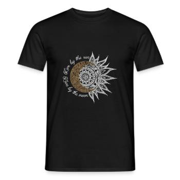 Mandela, Moon, Live by the sun, love by the moon - Männer T-Shirt - Schwarz - Vorne - AI Model Male 178 light (178cm)