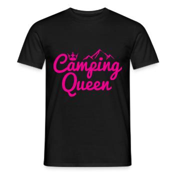 Camping Queen Krone Berg - Männer T-Shirt - Schwarz - Vorne - AI Model Male 178 light (178cm)