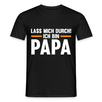 Lass mich durch ich bin Papa - Männer T-Shirt - Schwarz - Vorne - AI Model Male 178 light (178cm)