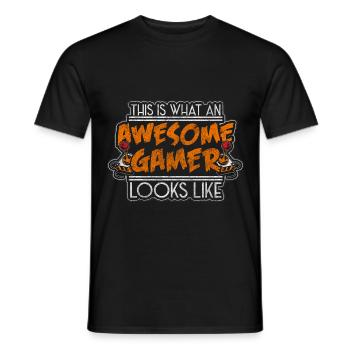 Computer arcade - Men's T-Shirt - black - Front - AI Model Male 178 light (178cm)