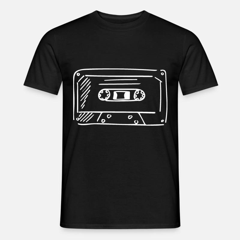 Cassette Retro Drawing - Men's T-Shirt - black