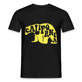 California Bear USA State of America California - Men's T-Shirt - black - Front - AI Model Male 178 light (178cm)
