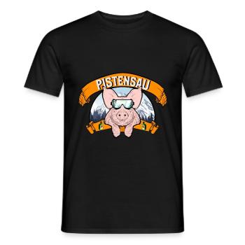Eine richtige Pistensau - Apres Ski Party - Männer T-Shirt - Schwarz - Vorne - AI Model Male 178 light (178cm)