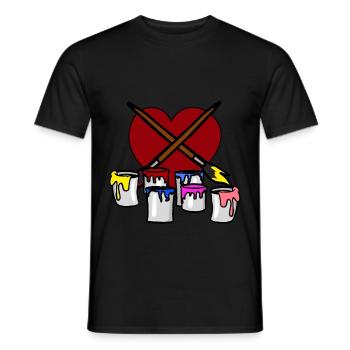 Pinsel Farbe Maler Künstler Arbeitsbereich Job - Männer T-Shirt - Schwarz - Vorne - AI Model Male 178 light (178cm)