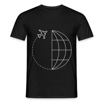 Globus Luftfahrt Fliegerei Geschenk Pilot - Männer T-Shirt - Schwarz - Vorne - AI Model Male 178 light (178cm)