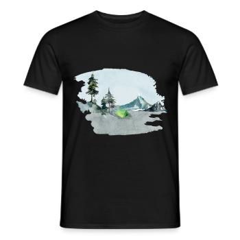 Camping tente dans la forêt et la montagne idée de cadeau - T-shirt homme - noir - Devant - AI Model Male 178 light (178cm)
