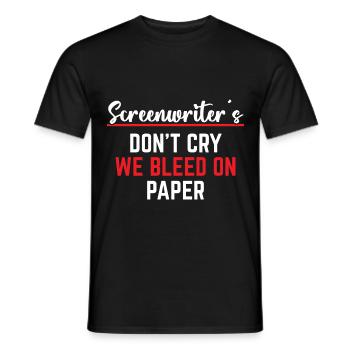 Screenwriter We Bleed on Paper - Men's T-Shirt - black - Front - AI Model Male 178 light (178cm)
