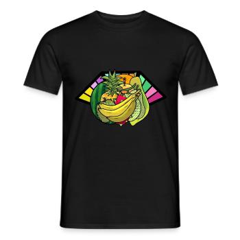 Vegetarian Fruit Fruits Vitamins Refreshment Cook - Men's T-Shirt - black - Front - AI Model Male 178 light (178cm)