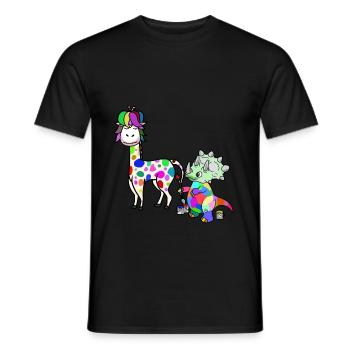 Fantasy Sauvage Giraffe Dino artiste Enfants - T-shirt homme - noir - Devant - AI Model Male 178 light (178cm)