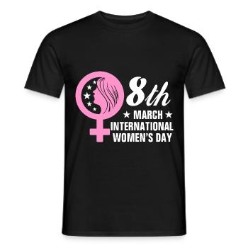 Women's Power March 8 Women's Day Rights Equality - Men's T-Shirt - black - Front - AI Model Male 178 light (178cm)
