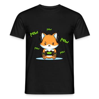 Pew Pew Pew Fuchs - Männer T-Shirt - Schwarz - Vorne - AI Model Male 178 light (178cm)