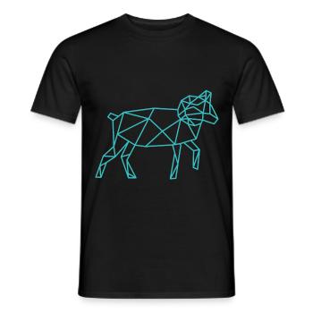 Sheep Geometric Line - Men's T-Shirt - black - Front - AI Model Male 178 light (178cm)