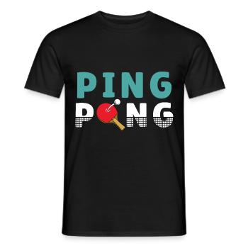 Ping Pong / Table Tennis Sport Design - Men's T-Shirt - black - Front - AI Model Male 178 light (178cm)