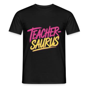 Teacher-saurus 12 - Männer T-Shirt - Schwarz - Vorne - AI Model Male 178 light (178cm)