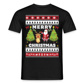 Joyeux Noël Joyeux Noël - T-shirt homme - noir - Devant - AI Model Male 178 light (178cm)
