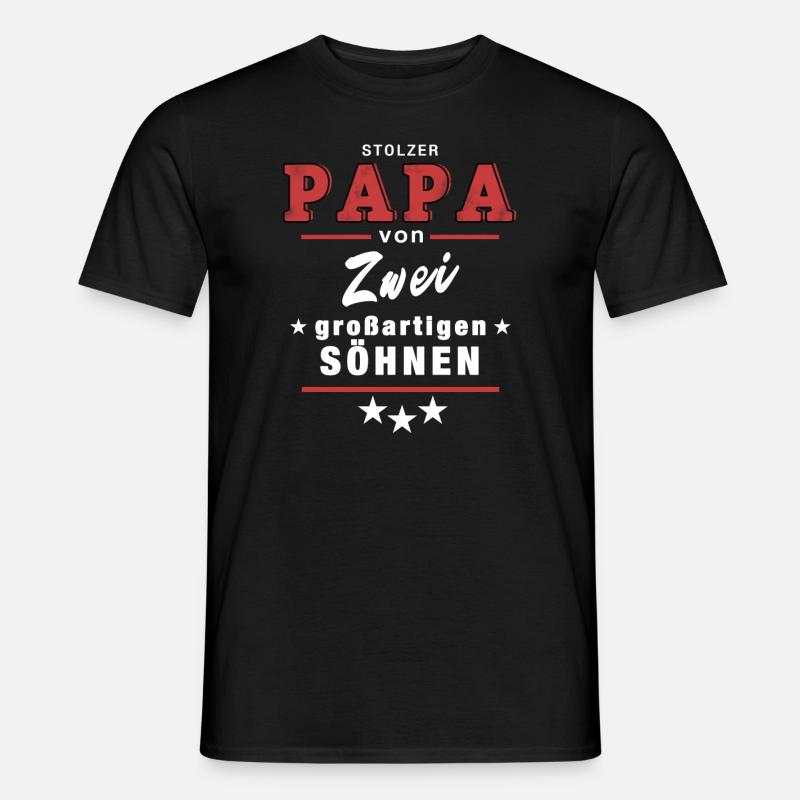 stolzer Papa Söhnen Familie - Männer T-Shirt - Schwarz