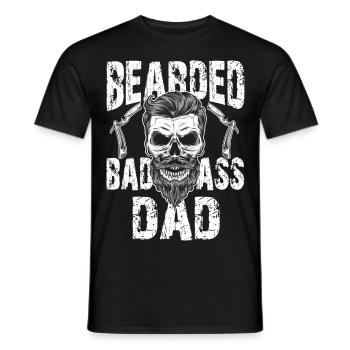 Bärtiger Papa Vollbart Totenkopf Barber Haare Bart - Männer T-Shirt - Schwarz - Vorne - AI Model Male 178 light (178cm)