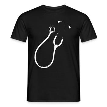 Stethoskop - Männer T-Shirt - Schwarz - Vorne - AI Model Male 178 light (178cm)
