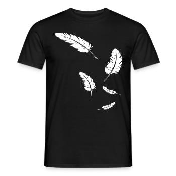 Federn - Symbol / weiß - Männer T-Shirt - Schwarz - Vorne - AI Model Male 178 light (178cm)