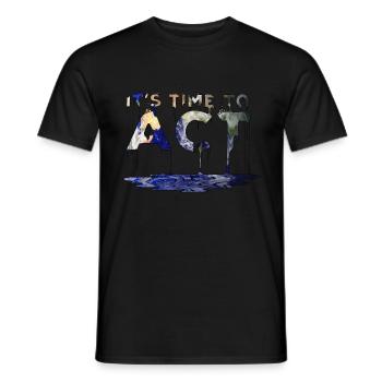 It's time to act - Men's T-Shirt - black - Front - AI Model Male 178 light (178cm)