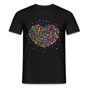 Coeur de confettis pour le carnaval de Mardi Gras, etc. - T-shirt homme - noir - Devant - AI Model Male 178 light (178cm)